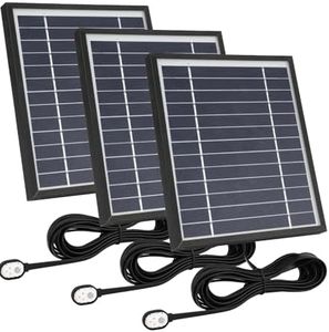 Uogw 3 Pack Solar Panel Charger for Arlo Ultra/Pro 4/5S 2K/Go 2, with 11.5ft Waterproof Magnetic Charging Cable, Adjustable Mount - Black