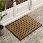 ubdyo Large Durable Door Mat - Outdoor Dirt Trapping Welcome Mats - Non-Slip Door Mats - Low Profile Front Door Mat - Doormat Indoor - Non Slip Mat - Washable Door Mat Indoor (36" x 24", Brown)