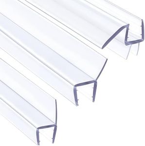 UTEIWF Shower Door Seal Strip Kit 3 Packs, 2 PCS 84" Shower Door Side Seals and 1 PC 36" Shower Door Sweep Bottom Seal for 1/2" (12mm) Thick Glass Shower Door Polycarbonate