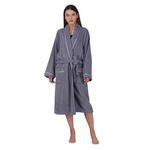 Rangoli Sunshine Bathrobes For Men and Women | 100% Natural Fiber, Quick Absorption, 400-450 GSM, Free Size Bath Robe with Rope and Matching Slippers | Ultra-soft, Lightweight | Grey