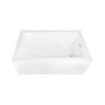 Aqua Eden CVTAP603622R1 60" Acrylic Rectangular 3-Wall Alcove Tub, Right Hand Drain, Glossy White/Polished Chrome