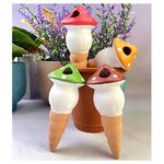 4 Pack Automatic Plant Watering Spikes, Mushroom Shaped Garden Plant Waterer, Water Drip Irrigation Device for Pot Plants(4 colours)