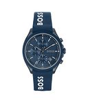 BOSS Chronograph Quartz Watch for Men with Blue Silicone Bracelet - 1514061