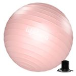 Lifelong Gym Ball for Exercise-Anti Burst Exercise Ball with Foot Pump- Fitness Yoga Ball,Physiotherapy Ball,Birthing,Pregnancy&Labor Ball,Swiss Ball,Pilates Ball,Balance&Stability Ball,55 Cm, Pink