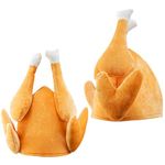 SIMIN 2 PCS Novelties Thanksgiving Christmas Turkey Hat - Funny Hat Roasted Turkey Hats Thanksgiving Party Accessories