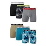 Hanes Men's Originals Pack, Stretch Cotton Boxer Briefs, Moisture-Wicking Underwear, Solids, 6-Pack, Assorted, M (Pack of 6)