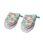 1 Pair Oven Gloves Heat Resistant- Kitchen Oven Mitts High Heat Resistant 500℉, Mini Oven Mits With Non-Slip Grip Surfaces And Hanging Loop For Bbq, Baking, Cooking And Grilling