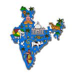 Yey Colorful India Map Fridge Magnet Refrigerator Stylish Indian Illustration for Home, Kitchen and Office Decoration (Multicolour, 4x3 inches) Single Piece