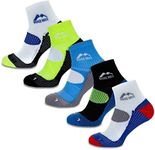 More Mile London (5 Pair Pack) Mens Cushioned Running Socks, Multi-coloured, UK 5.5-8