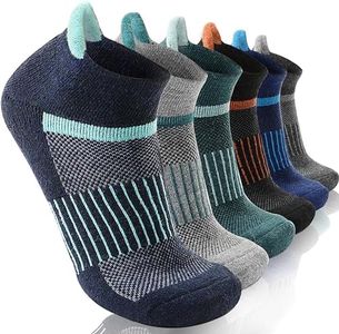 Anlisim Merino Wool Ankle Hiking Socks Compression Warm Thermal Winter Thick Cushion Running Moisture Wicking No Show Socks Gifts Stocking Stuffers for Women Men 6 Pairs(Assorted,L)
