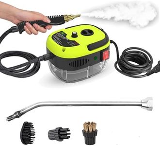 Car Steam Cleaner 2500w High-Temp Portable Machine，Handheld Small High Pressure High Heat Steam Cleaning Machine for Kitchen, Toilet, Car, Auto(Green)