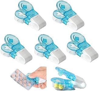 5 Pack Portable Travel Pill Taker Remover - Tablets Pills Blister Pack Opener Assistance Tool - Pocket Pill Box Piller Dispenser - Easy to Take Out Pills for Elderly with Weak Hands