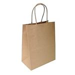 DURO Flexicore Packaging 8"x4.75"x10"-100 pcs Kraft Paper, Shopping, Mechandise, Party, Gift Bags, Natural Brown