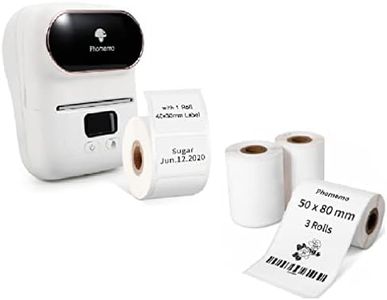 Phomemo M110 Label Maker with 3 Rolls 1.97"x3.15"(50x80mm) Thermal Labels, Bluetooth Thermal Label Maker Printer Apply to Labeling, Office, Cable, Retail, Barcode, Compatible with Android & iOS