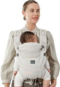 Bebamour Knit Baby Carrier Newborn to Toddler -Lightweight Baby Wrap Carrier 3-in-1 Baby Carrier Front and Back Carry (White)