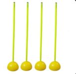 Sports River Slalom Poles with for Football Agility Speed Training (Pack of 4, Poles with Dome Base)