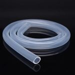 Food Grade Transparent Silicone Rubber Tube Hose Pipe Clear Beer Milk Soft Flexible Silicone Rubber Tubing Water Air Hose Pipe Transparent for Pump Transfer (5 * 8mm)