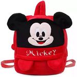 HappyChild Kids Plush Backpack for Boys and Girls, Plush Animal Cartoon Mini Backpack Little kids bags for 2-5 years (UP FACE MICKEY)