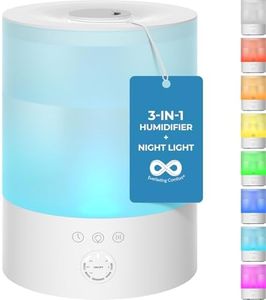 Everlasting Comfort Cool Mist Humidifiers for Bedroom (2.5L) - Humidifier Large Room No-Filter, Quiet Air Humidifier for Plants, Baby, Allergies, Dry Skin, Congestion, 20 Hr Run Time, Easy Clean