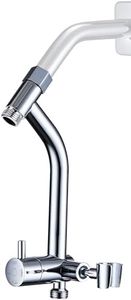G-Promise All Metal Shower Diverter with Low Handheld Holder, Pause Mode 3-Way Diverter Valve for Handheld and Fixed Shower Head, 4-Setting Universal Bathing System Replacement(6 Inch, Chrome)