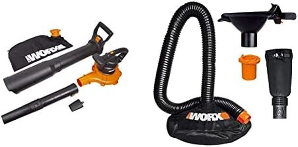 WORX WG518 Electric Leaf Blower/Mulcher/Vac (12 Amp) and WORX LeafPro Universal Leaf Collection System