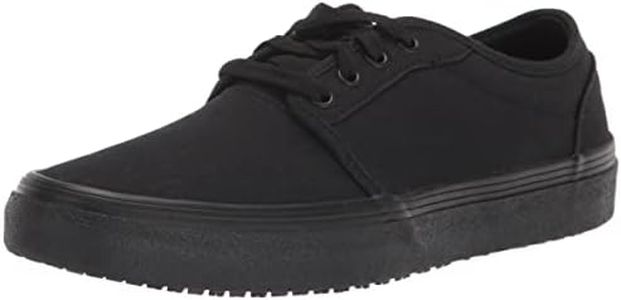 Shoes for Crews Merlin, Men's, Women's, Unisex Slip Resistant Canvas Work Shoes, Water Resistant, Black, Men's 10.5 / Women's 12