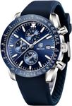 BENYAR Luxury Business Casual Party-Wear Silicone Chronograph Date Display Men's Watch (Blue Dial Blue Colored Strap)