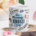 Visibee The Morning Mindset Motivational Mug Ceramic 325ml Motivational Quote Coffee Mug and Tea Cup for Gift to Friend Brother Sister and Everyone