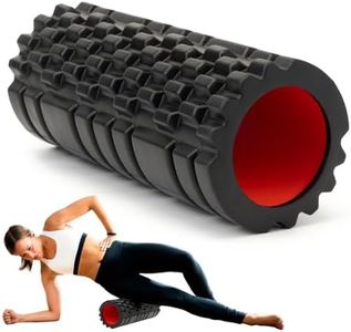 Krightlink Foam Roller for Deep Tissue Massager, 13" High Density Exercise Patented Roller for Muscle Massage and Myofascial Trigger Point Release Back Roller for Fitness, Yoga and Pilates (Black)