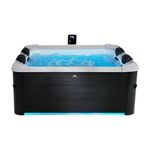 AQUALINE MSpa Oslo Plus XXL 4-6 Person Portable Modular Hot Tub - Wi-Fi Controlled 13A Plug & Play (New 2025 Model) Exterior LED Colour Lighting 180x180x65cm 140 Massage Jets All Year Use - DIY Setup