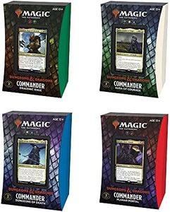 Magic: The Gathering Adventures in the Forgotten Realms Commander Deck Bundle – Includes 1 Draconic Rage + 1 Planar Portal + 1 Dungeons of Death + 1 Aura of Courage