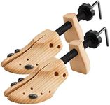 2 Way Cedar Shoe Trees For Men Wooden Shoe Stretcher,Adjustable Unisex Shaper Large Size for Men and Women, Wood Shaper Set of 2 Stretches Length & Width,Woman's Size 10 to 13.5 Man's Size 9 to 13