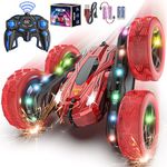 QMUNST Remote Control Car, Rc Cars with Flowing Lights、Wheel Lights and Headlights, 2.4GHZ 4WD Fast Rc Car, 360° Flips Double Sided Driving Race Car,Rc Drift Cars for Boys Girls Birthday Gift