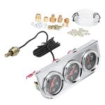 Triple Gauge Set,2in Triple Gauge Set 3‑in‑1 Water Temp Oil Pressure AMP Meter Universal Compatible with 12V Car Boat Truck