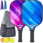 Pickleball Paddles, USAPA Approved Carbon Fiber Pickleball Paddles Set of 2, PP Honeycomb Core - Lightweight raquette Pickleball, Best Pickle Balls Racket Set for Adult