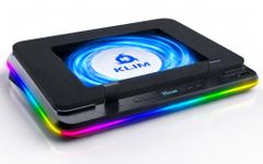 KLIM Turbofrost MAX - RGB Laptop Cooling Pad, Gaming Laptop Cooler with Powerful Turbofan XL, Fast Cooling Laptop, 15.6-17in, Smart Inlay System for Optimal Airflow, Adjustable Speed, LCD Screen
