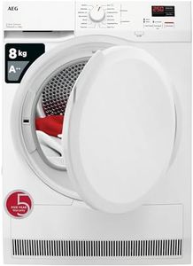 AEG 7000 Series Freestanding Heat Pump Tumble Dryer 8kg TR708L0B, 8kg Load, SensiDry with Low Energy Consumption, EasyClean Filter, Energy Class A++, White