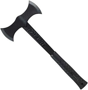 ESTWING Double Bit Axe - 38 oz Wood Spitting Tool with Forged Steel Construction & Shock Reduction Grip - EBDBA