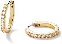 Ana Luisa Gold Huggie Hoop Earrings - Versatile, Easy-To-Stack & Delicate Gold Hoops for Women - Hypoallergenic, Water-Resistant & Tarnish-Free - Stylish Gold Hoops - Women's Gift Ideas (14K Gold Plated Pave, Small)