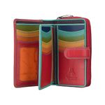 VISCONTI Womens Rio Gift Boxed RFID 16 Card Slots Real Soft Leather Purse Wallet R13 (Red Multi)