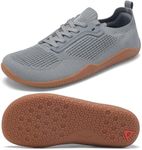 Men's Barefoot Running Shoes Minimalist Trail Sneakers Zero Drop Wide Toe Box Shoes for Men Deadlift Cross Gym Walking Training Shoes Light Grey