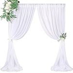 White Backdrop Curtains 2 Panels 5f