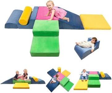 EOSAU Toddler Climbing Toys Indoor, 6-Piece Baby Foam Climbing Blocks Set, Soft Play Climbing Toys for Toddlers 1-3, Indoor Climb Crawl & Slide Activity Play Gym for Kids (Bright Color)