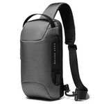 BANGE The Clownfish Men's And Women's Water & Scratch Resistant Anti Theft Sling Chest Standard Crossbody Shoulder Messenger Sling Bag With Usb Port Fits Up To 7.9 Inches Ipad (Grey), 6 l