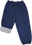 Gihuo Fleece Lined Kids Snow Pants Waterproof Rain Ski Winter Warm Hiking Pants for Toddlers Boys Girls with Pockets（Blue-4T）