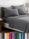 Full XL Sheet Set - 6 Piece Set - Hotel Luxury Bed Sheets - Ultra Soft - Deep Pockets - Easy Fit - Cooling & Breathable Sheets - No Wrinkles - Cozy - Grey - Full Extra Long Sheets - 6 PC