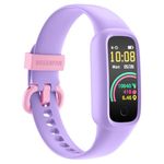 BIGGERFIVE Vigor 2 L Kids Fitness Tracker Watch for Boys Girls Ages 5-15, Activity Tracker, Heart Rate Sleep Monitor, IP68 Waterproof, Pedometer, Calorie Step Counter Watch, Lilac