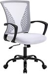 BestOffice Mesh Office Chair Ergonomic Desk Chair Computer Chair with Lumbar Support Armrest Rolling Swivel Task Mid Back Adjustable Chair for Women Adults, White