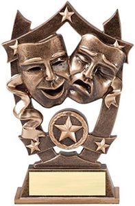 Decade Awards Drama 3D Gold Sport Stars Trophy - Star Theater Award - 6.25 Inch Tall - Customize Now