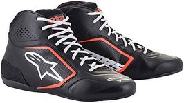 ALPINESTARS TECH-1 K START V2 SHOES - BLK WHT RED FLU - 8.5